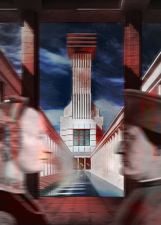 Степан Липгарт. "Башня. Архитектурная фантазия", 2009-2017 гг. Компьютерная графика, печать на холсте