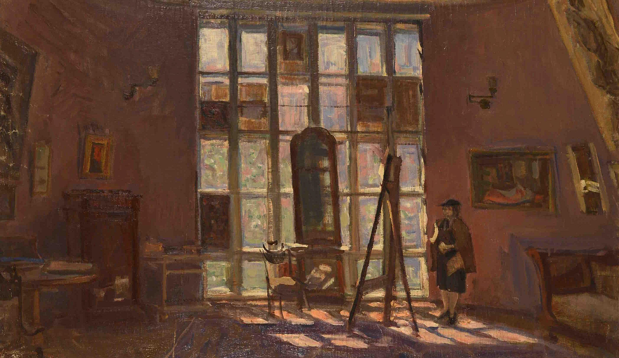 К.С. Мельников. Дом Мельникова. Интерьер гостиной. 1944. Архив Дома Мельникова