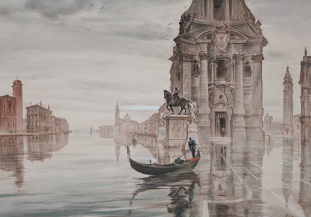 Андрей Ноаров. Фантазия в серых и коричневых тонах. Бумага, смешанная техника. 2015