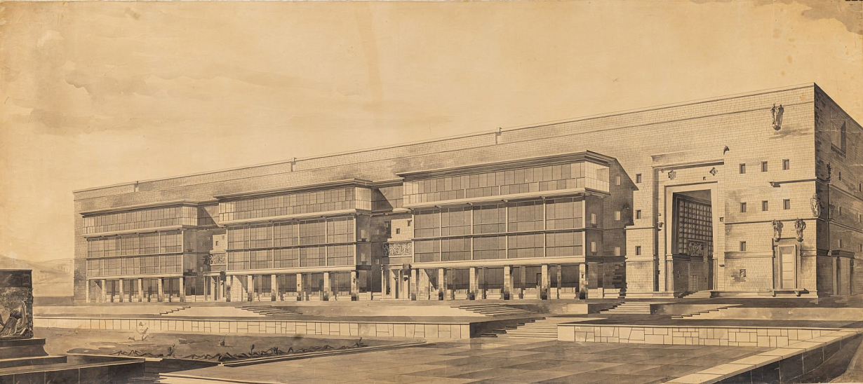 Б.С. Мезенцев. Текстильный комбинат. Дипломный проект. Перспектива, 1935